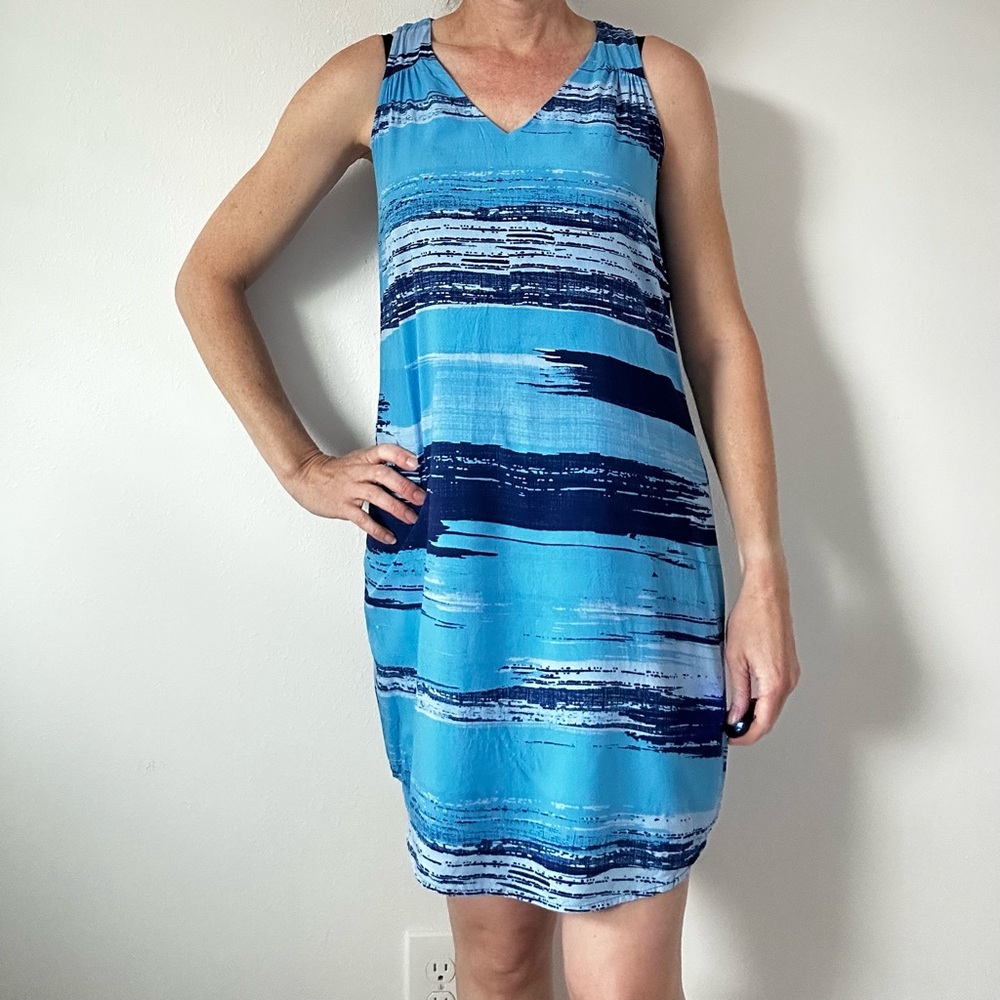 GAP Ocean Blue Patterned Dress
